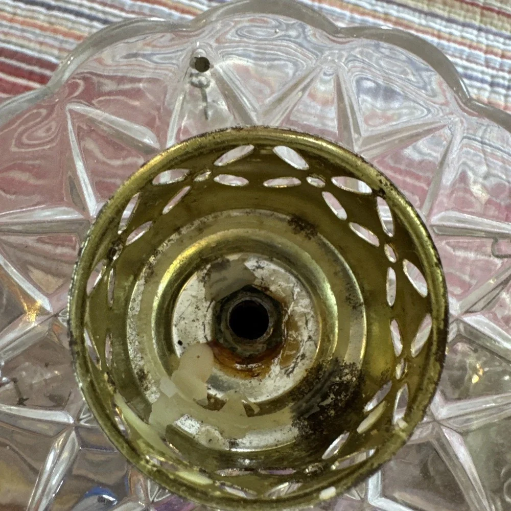 Pair Of Hedco Wood Metal Glass Candle Holders Parts Only Read
